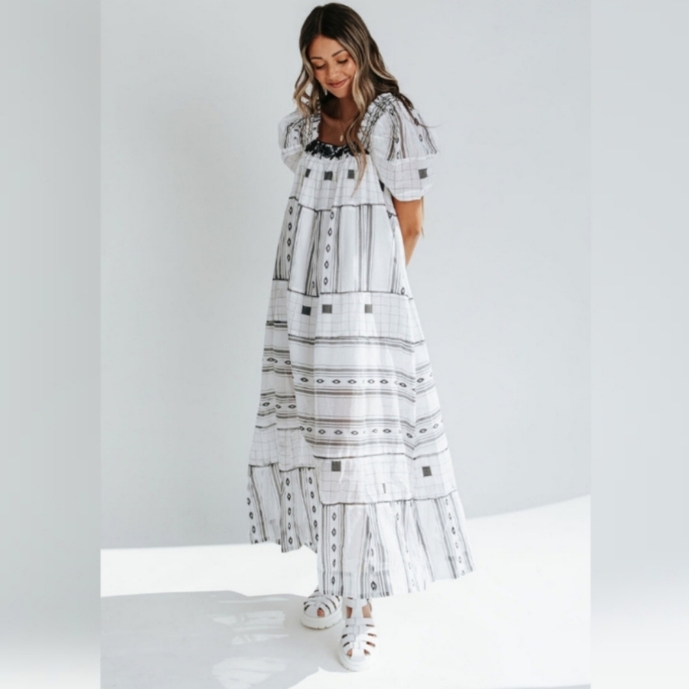 Free People  | Jamie Dress in Black & White - Picture 6 of 14